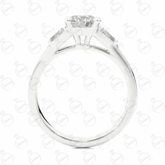 Round Brilliant Cut 3 Stone Moissanite Ring for Women