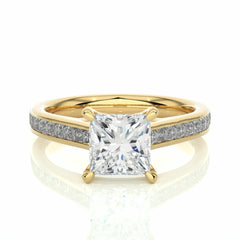 Princess Cut Solitaire With Accents Moissanite Ring for Women