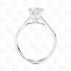 Anello da donna con solitario taglio principessa e accenti in moissanite