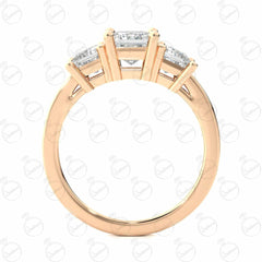 Anello Moissanite Art Déco taglio principessa per donna