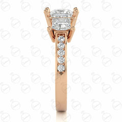 Princess Cut Art Deco Moissanite Ring for Women