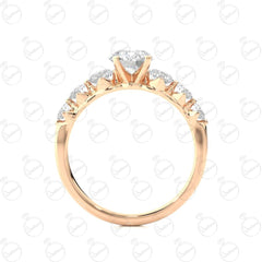 Round Brilliant Cut 7 Stone Moissanite Ring for Women