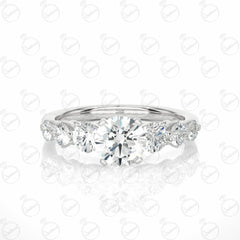 Round Brilliant Cut 7 Stone Moissanite Ring for Women