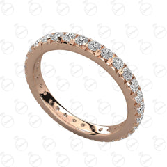 0.80 TCW Round Cut Eternity Moissanite Ring for Women