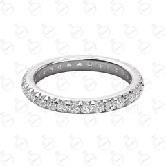 0.80 TCW Round Cut Eternity Moissanite Ring for Women