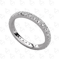 0.80 TCW Round Cut Eternity Moissanite Ring for Women