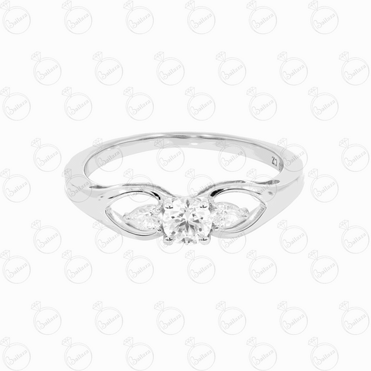 1.00 TCW Round Cut 3 Stone Moissanite Ring for Women