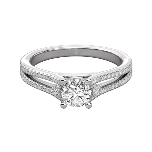 1.00 TCW Round Cut Unique Moissanite Ring for Women