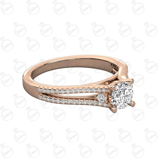 Anello Moissanite unico taglio rotondo TCW da donna