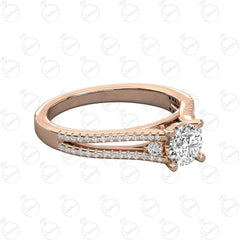 Anello Moissanite unico taglio rotondo TCW da donna