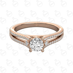 1.00 TCW Round Cut Unique Moissanite Ring for Women