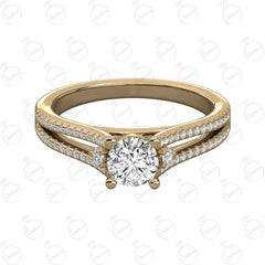 1.00 TCW Round Cut Unique Moissanite Ring for Women