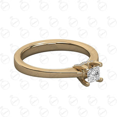 Anello Moissanite 1.20 TCW Princess Cut Hidden Halo per donna