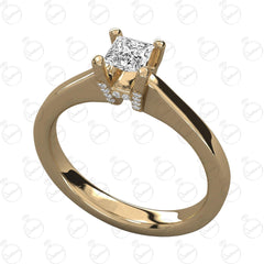 Anello Moissanite 1.20 TCW Princess Cut Hidden Halo per donna