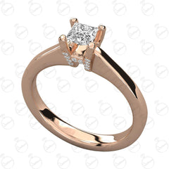 Anello Moissanite 1.20 TCW Princess Cut Hidden Halo per donna