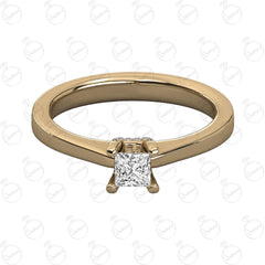 Anello Moissanite 1.20 TCW Princess Cut Hidden Halo per donna