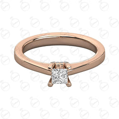 Anello Moissanite 1.20 TCW Princess Cut Hidden Halo per donna