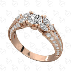 1.00 TCW Round Cut Unique Moissanite Ring for Women