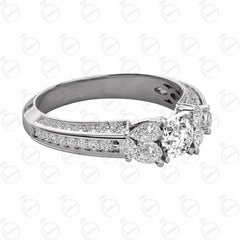 Anello Moissanite unico taglio rotondo TCW da donna