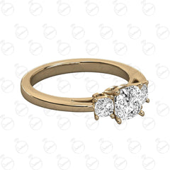 1.25 TCW Cushion Cut 3 Stone Moissanite Ring for Women