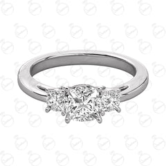 1.25 TCW Cushion Cut 3 Stone Moissanite Ring for Women