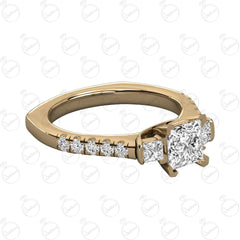 1.20 TCW Princess Cut 3 Stone Moissanite Ring for Women