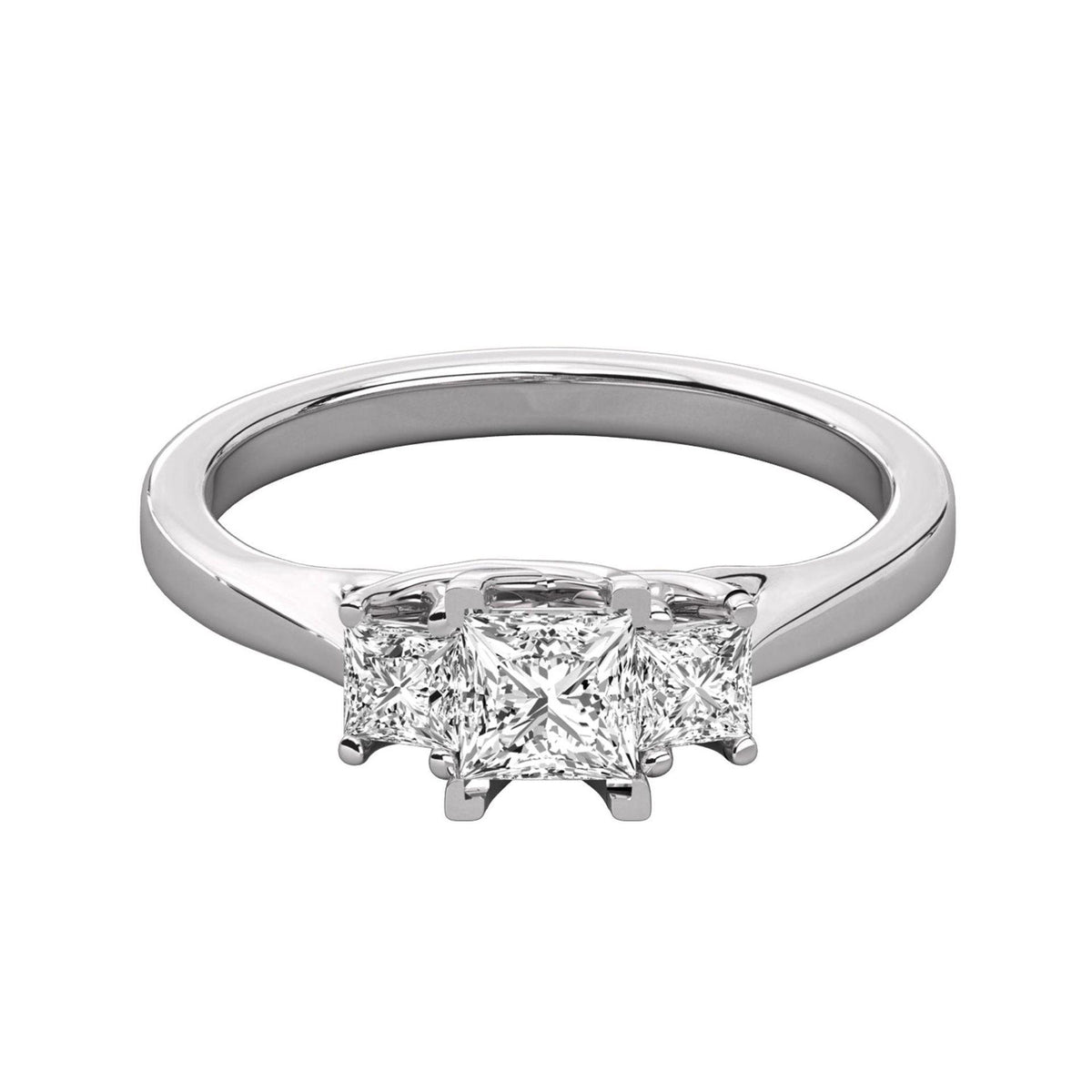 1.50 TCW Princess Cut 3 Stone Moissanite Ring for Women