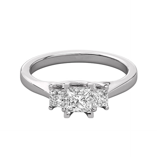 1.50 TCW Princess Cut 3 Stone Moissanite Ring for Women