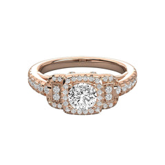 1.00 TCW Round Cut Halo Moissanite Ring for Women