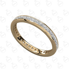 Anello da donna con moissanite taglio principessa TCW Eternity 2.00