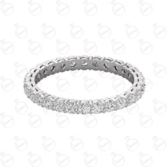 Anello Eternity Moissanite taglio rotondo TCW 2,70 per donna