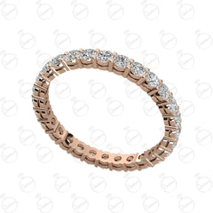 Anello Eternity Moissanite taglio rotondo TCW 2,70 per donna