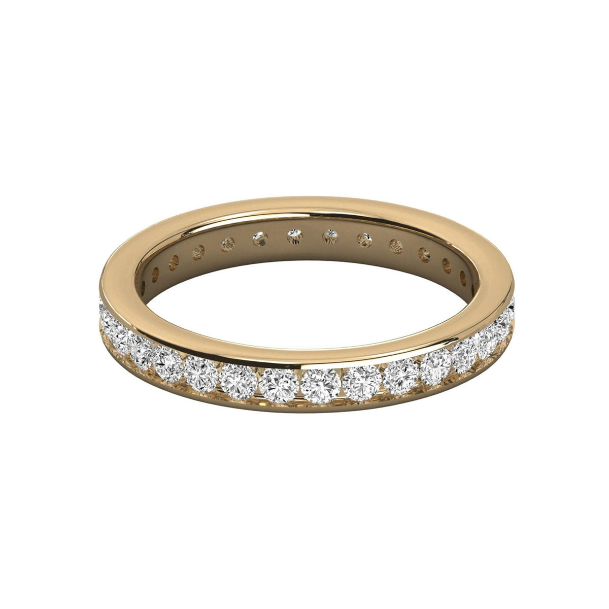 Anello Eternity Moissanite taglio rotondo 2,90 TCW per donna