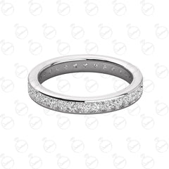 Anello Eternity Moissanite taglio rotondo 2,90 TCW per donna