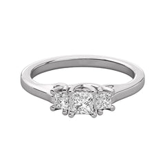 0.90 TCW Princess Cut 3 Stone Moissanite Ring for Women