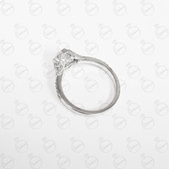 Anello Moissanite con alone nascosto taglio rotondo TCW da donna