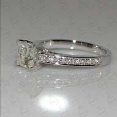 1.50 TCW Princess Cut Solitaire With Accents Moissanite Ring for Women