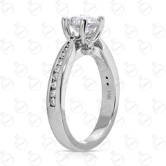 Anello da sposa con moissanite taglio rotondo TCW da 1,25 per donna