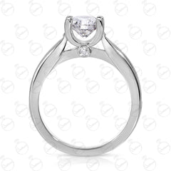 Anello da sposa con moissanite taglio rotondo TCW da 1,25 per donna