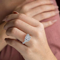 2.15 TCW Oval Cut Solitaire With Accents Moissanite Ring for Women