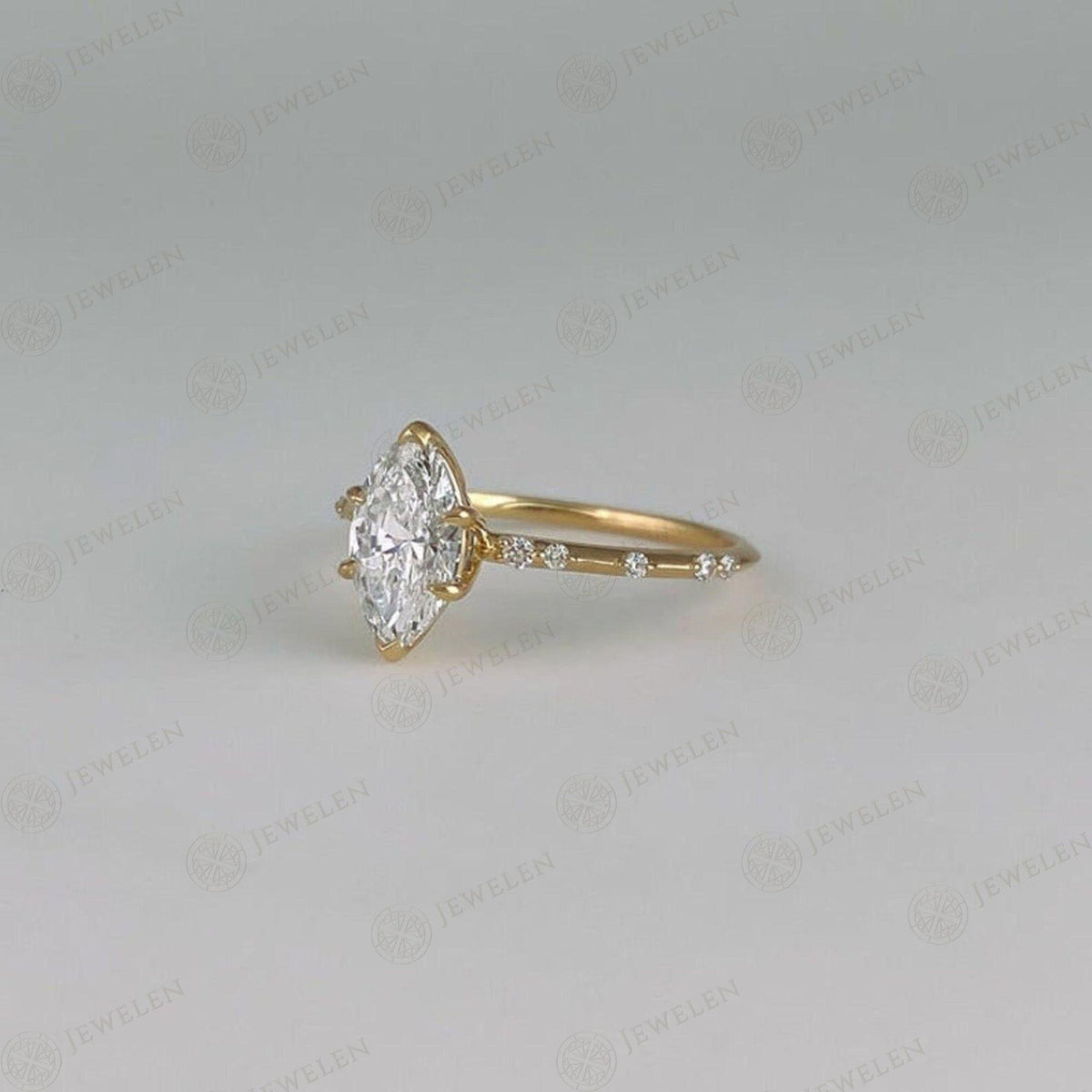 Anello con diamante creato in laboratorio unico taglio marquise da 1,00 TCW per donna