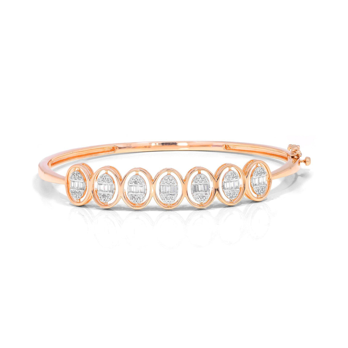 0.35 TCW Round Cut Unique Lab Grown Diamond Bangle for Women