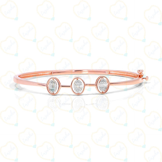 Round Cut Unique Lab Grown Diamond Bangle for Women