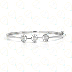 Round Cut Unique Lab Grown Diamond Bangle for Women