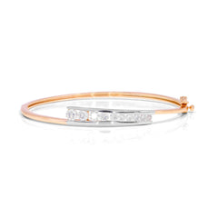 0.60 TCW Round Cut Unique Lab Grown Diamond Bangle for Women