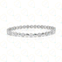 1.15 TCW Round Cut Unique Lab Grown Diamond Bangle for Women