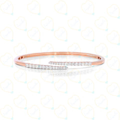 Round Cut Unique Lab Grown Diamond Bangle for Women