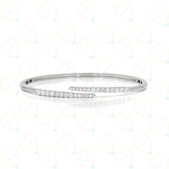 Round Cut Unique Lab Grown Diamond Bangle for Women