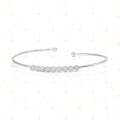 Round Cut Bolo Lab Grown Diamond Bangle for Women