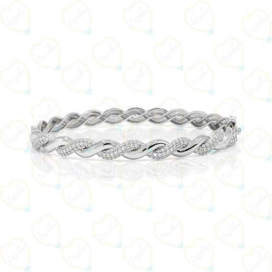 2.50 TCW Round Cut Unique Lab Grown Diamond Bangle for Women